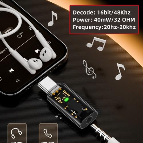 CY 2pcs/lot Audio Adapter Type C USB-C to 3.5mm Audio AUX & MIC Sound Card 16bit 48kHz Adapter Compatible with Laptop Tablet Phone - style: USB-C to DAC 3.5mm 48kHz 2pcs