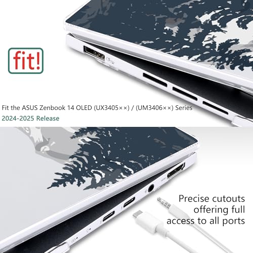 Batianda Creative Case for ASUS Zenbook 14 OLED 2024 2025, Misty Mountain | Model UX3405×× / UM3406××, Slim Plastic Hard Shell, For Outdoor Lovers, Ultra-Thin Lightweight Laptop Case - color: Misty Mountain