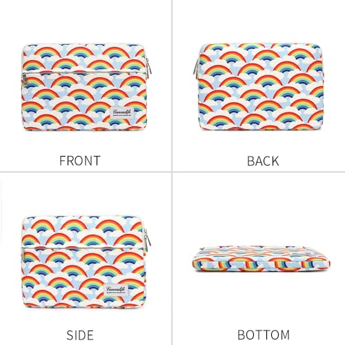 Canvaslife Waterproof Laptop Sleeve 14 Inch Laptop Case Bag with Front Pocket Rainbow Pattern - color: New Rainbow, size: 14 inch / 14.0 inch