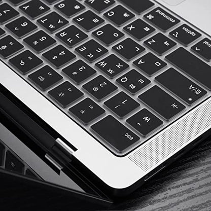 ProElife Russian Keyboard Cover for MacBook Air 13/15'' & Pro 14/16'' M5 M4 | U.S. Layout, Non-interference Design for ID Key, Dust-Proof, Silicone Protective Skin, Precision-Molded, Washable & Reusable