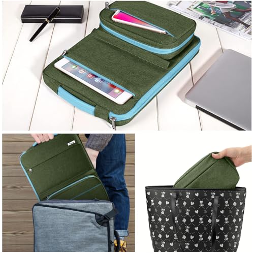 Voova Laptop Sleeve Case 15.6 Inch Compatible with MacBook Air 15 M2/M3/M4, MacBook Pro 15/16, 15-16" Hp Lenovo Dell Acer, 2 in 1 Waterproof Computer Bag with Detachable Accessory Pouch, Army Green - color: Army Green, size: 15-16 Inch (15.7 x 11.8 x 1.2