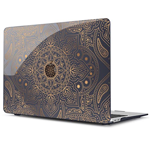 Teryeefi Compatible with MacBook Air 13 inch Case M1 Chip A2337 A2179 A1932 Retina Display Touch ID (A2018 2019 2020 Release), Plastic Hard Shell & Keyboard Cover & Screen Protector,Gold Mandala - color: Gold Mandala