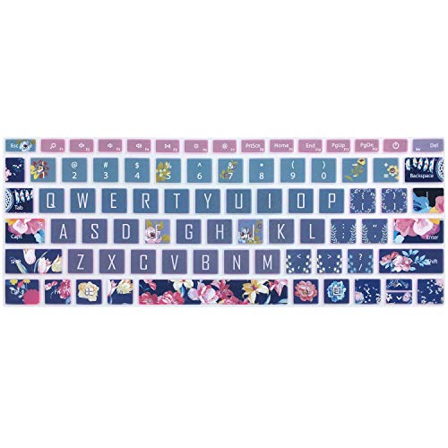 Protective Keyboard Cover Skin for Microsoft Surface Laptop Go 12.4" Touchscreen 2020 Release, Flower and Big Letter Designs, Red Flower - color: Red Flower