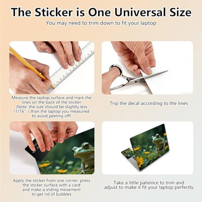 Laptop Skin Sticker Decal 15.6 Inch,12 13 13.3 14 15 15.6 in Laptop Netbook Skins for Notebook,Art Decal Removable Waterproof Scratch Resistant,Universal Vinyl Cover,Cute Frog Floral - color: Cute Frog Floral
