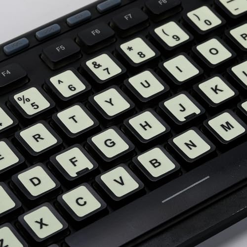 Glow in The Dark Keyboard Sticker [4 in 1], Luminous Replacement English Letter Keyboard for Laptop, Desktop & Notebook - color: Glow Letter