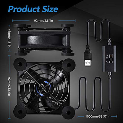 Quiet 80mm USB Fan, 5V USB Portable Cooling Fan for Flat Panel Xbox DVR PlayStation Router TV Receiver Computer Cabinet Cooler - size: Usb 80mm Fan