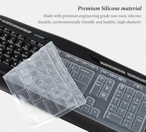 Keyboard Cover Compatible with Logitech MK320 MK330 K330 MK335 Wireless Desktop Keyboard, Logitech MK320-YR002/Y-R0009 Keyboard Protector Skin-Clear - color: Clear, size: MK320/MK330/K330/MK335
