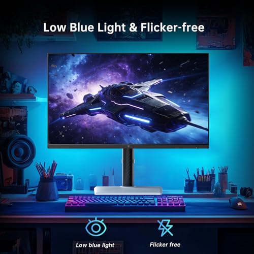 KTC 27 Inch 4K QD-Mini LED White Gaming Monitor Dual Mode M27U6 | UHD 72Hz/FHD 144Hz, Fast IPS, HDR1000, Adaptive-Sync, HDMI DP, VESA, Height Pivot Swivel Tilt Adjustable - color: white, size: 27"