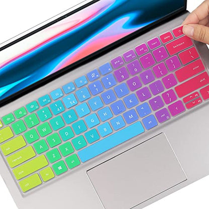 Keyboard Cover for Dell Latitude 3320 3330 3420,Dell Inspiron 13 & Inspiron 14 5000 7000 5310 5410 5415 5418 5420 5425 7430 7415 7420 7425 Inspiron 16 2-in-1 5620 5625 7620 7630(NOT FIT Latitude 5410) - color: Rainbow