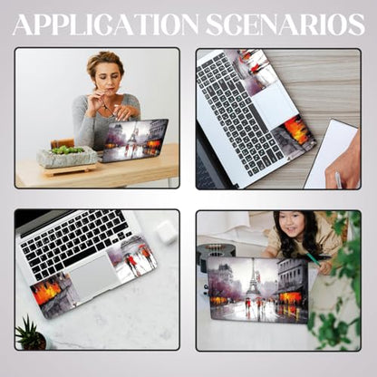 SUPERDANT 3 Pcs Laptop Skin Sticker Cover Decal Paris Street PVC Waterproof Scratch-Resistant Trim-to-Fit for 12-15.6 Inch Notebook Wrap Personalize Set Gift 14.9x10.6in - style: Paris Street