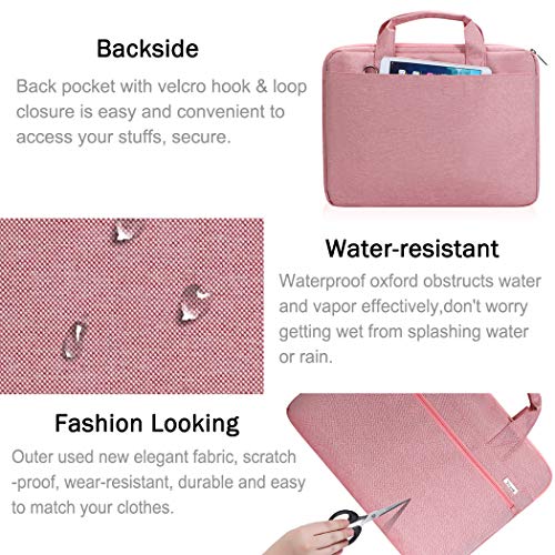 Voova Laptop Bag 17 17.3 Inch, 360° Protective Laptop Case Sleeve with Shoulder Strap Compatible with 17-18 Inch Lenovo Asus Acer Dell Hp, Waterproof Computer Bag Slim Briefcase for Women, Pink - color: Pink, size: 17-17.3 inch