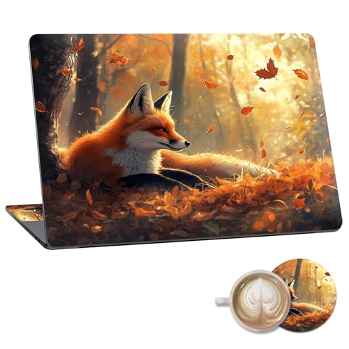 Laptop Skin Sticker Decal 15.6 Inch,12 13 13.3 14 15 15.6 in Laptop Netbook Skins for Notebook,Art Decal Removable Waterproof Scratch Resistant,Universal Vinyl Cover,Cute Fox Forest - color: Cute Fox Forest