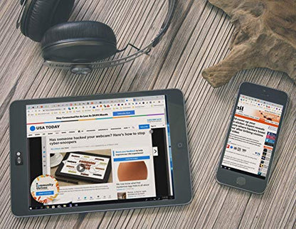 (Black) Premium Aluminum Laptop Webcam Cover Slide for your Privacy - Macbook Pro- iPad - Laptop - Tablet - HP - Phone - 0.07 inch Thin Surface - Long Lasting 3M Sticker - Lens Protector