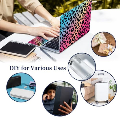 Universal Laptop Protective Skin,Trim-to-Fit Vinyl Sticker for 13–16 Inch Laptop,MacBook,Tablet & Notebook,Scratch-Proof Waterproof Cover,Blue Pink Leopard - color: Blue Pink Leopard