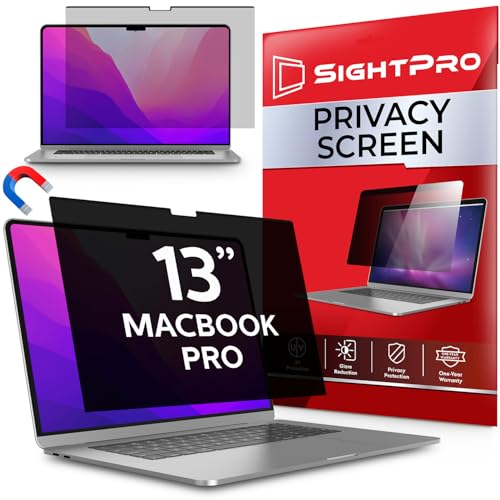 Magnetic Privacy Screen for MacBook Pro 13 Inch (2016, 2017, 2018, 2019, 2020, 2021, 2022, M1, M2) Patented Removable Laptop Privacy Filter Shield and Protector - size: MacBook Pro 13 Inch (2016-2022, M1, M2)