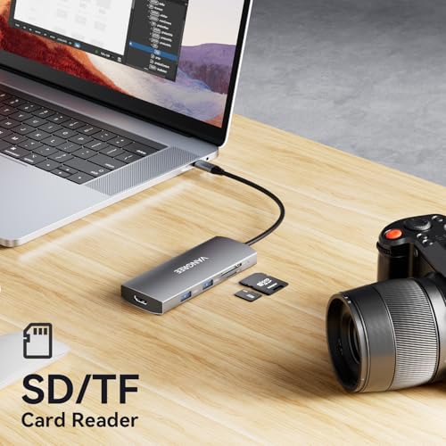 VANGREE 9-in-1 USB C Hub 10Gbps with 4K@60Hz USB-C Display Output, 100W PD | 3*USB-C & 2*USB-A 3.2 10Gbps, 4K@60Hz HDMI, SD/TF reader, Supports SST & MST, for MacBook, iPad, Dell, Surface, Samsung DEX