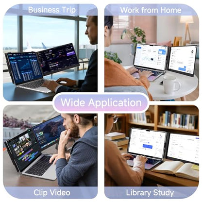 14" Laptop Screen Extender, 0.19" Ultra-Thin Laptop Monitor, Stable Damping Stand with 90° Rotation, 180° Rotation Dual Screen, Extra Compatible with Windows/Mac/Android/Switch/PS Fits 13"-17" Laptops - size: 14.1" Screen Extender