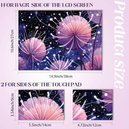 SUPERDANT 1set 12 13 13.3 14 15 and 15.6 Laptops Skin Stickers Decals Purple Dandelion Art Laptop Protectors Cover Decals for Personalization Notebooks Waterproof Vinyl Stickers - style: Dandelion