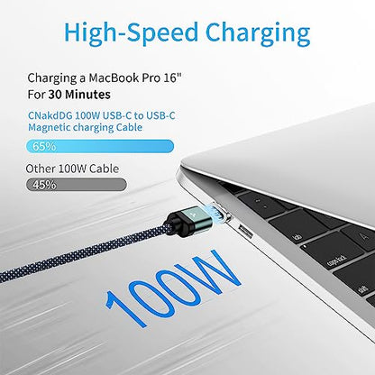 100W 2 in 1 Magnetic USB C Charging Cable [2-Pack, 4/6.6FT] 480Mbps Data Transfer, 5A C to C Cable Fast Charging for iPhone 16/15/14/13 Pro Max, MacBook Pro,iPad,Galaxy S22,Pixel - color: Green