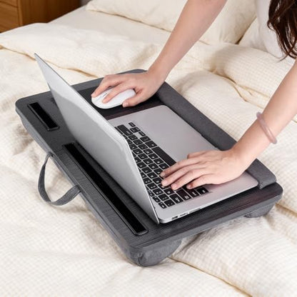 Laptop Desk for Adult, Portable Lap Desk with Pillow Cushion | Mouse Pad,Wrist Rest & Phone Holder,Portable Handle,Laptop Stand for Lap Pad,Fits up to 17" for Bed,Sofa & Work from Home