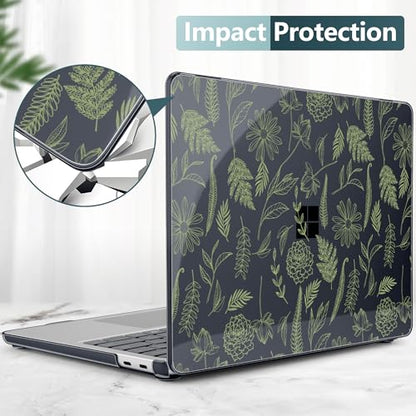 Batianda Case for Microsoft Surface Laptop 13 inch 2025 2026,Sage Botanical | Fits Model 2095, Artistic Patterns Ultra-Slim Lightweight Scratch-Resistant Hard Shell with Professional Protection - color: Plant branches