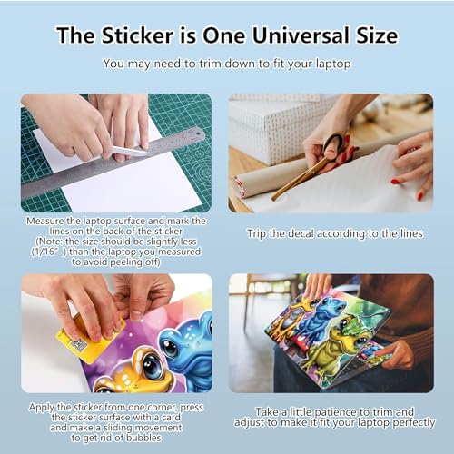Universal Laptop Skin Sticker with 2 Wrist Pad Skins, Waterproof Scratch Resistant Vinyl Laptop Cover Decal, Cut to Fit for 11–15.6 Inch MacBook HP Dell Lenovo, Color Frogs - color: Color Frogs