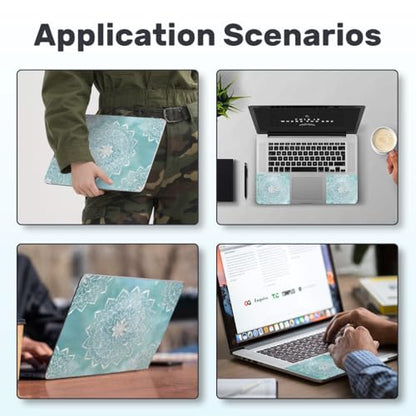 Mandalas Laptop Skin Sticker Decal PVC Vinyl Sticker Notebook PC Protector Waterproof Scratch Resistant Laptop Skin for 12.1 13 13.3 13.6 14 15 15.3 16 Inch Bohemian Turquoise Style - color: Turquoise Bohemian