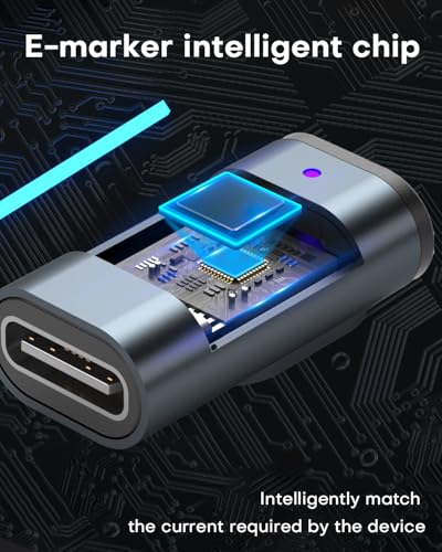 Magnetic 16-Pin USB C Connector Tip, 3Pack | 240W PD Fast Charging, 480Mbps Data Transfer, Anti-Arc Design, 3rd Gen Neodymium Magnet - color: USB C