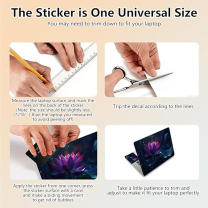 Laptop Skin Sticker Decal 15.6 Inch,12 13 13.3 14 15 15.6 in Laptop Netbook Skins for Notebook,Art Decal Removable Waterproof Scratch Resistant,Universal Vinyl Cover,Pink Lotus Cute - color: Pink Lotus Cute