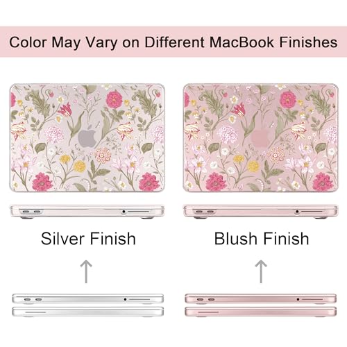 for MacBook Neo 13 inch Case 2026 (Model A3404), Artistic Flower Pattern Ultra Slim Frosted Matte Hard Shell, Anti-Scratch & Fingerprint Resistant Cover - Classic Flowers - color: Classic Flowers