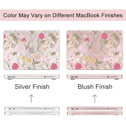 for MacBook Neo 13 inch Case 2026 (Model A3404), Artistic Flower Pattern Ultra Slim Frosted Matte Hard Shell, Anti-Scratch & Fingerprint Resistant Cover - Classic Flowers - color: Classic Flowers