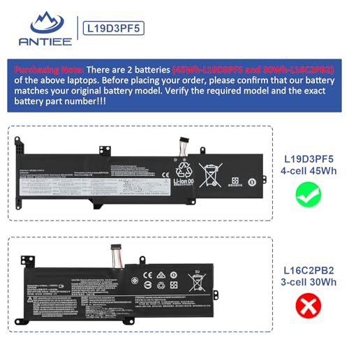 45Wh L19C3PF7 L19L3PF5 L19D3PF5 Laptop Battery for Lenovo IdeaPad 3-14ADA05 | 3-14ARE05 3-14IIL05 3-14IML05 3-15ARE05 3-15IIL05 3-15IML05 Series 5B10X02599 5B10X02602 5B10X02607 V14 V15 G1-IML