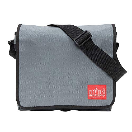 Manhattan Portage DJ Messenger Bag Fits 13" Laptop Water Resistant Zippered Compartment 1000D Cordura for Work College Travel - color: Grey