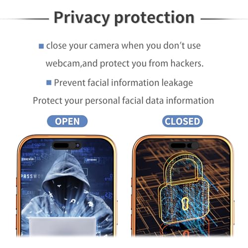 3 Pack Ultra Thin Front Camera Privacy Slider Cover | Fits Android Phone, Pixel, Galaxy & iPad, sliding webcam blocker for single front camera privacy protection