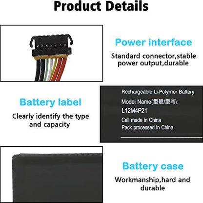 L12M4P21 Laptop Replacement Battery for Lenovo Yoga 2 Pro 13 Series L13S4P21 121500156 21CP5/57/128-2 7.4V 54WH/7400MAH 8-Cell - style: L12M4P21