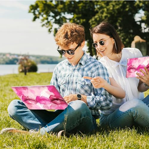 Universal Laptop Skin Sticker with 2 Wrist Pad Skins, Waterproof Scratch Resistant Vinyl Laptop Cover Decal, Cut to Fit for 11–15.6 Inch MacBook HP Dell Lenovo, Lips - color: Lips