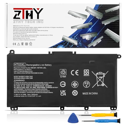 HT03XL Battery Replacement for HP Pavilion 14-CE 14-CF 14-CK 14-CM 14-DF | 14-DH 14-DQ 14Q-CY 14S-CF 14S-DQ 14-FQ 15-CS 15-CW 15-DA 15-DW 14-ce0xxx 14-cf0xxx 14-cm0xxx 14-dh0xxx 14-dk0xxx 14-dq0xxx - size: 7.68*4.13*0.2 inch HT03XL