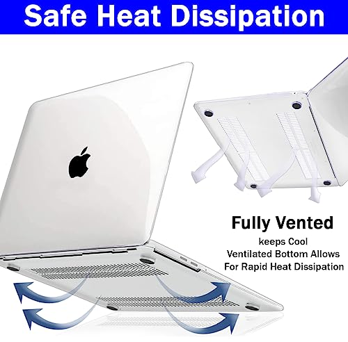 GVTECH Case for MacBook Air 13.6 inch 2026 2025 2024 2023 2022 Release M5 A3449 M4 A3240 M3 A3113 M2 A2681, Plastic Hard Shell, Black Case - color: Black Case, size: Mac Air 13.6(2022-25 M4 A3240 M3 A3113 M2 A2681)