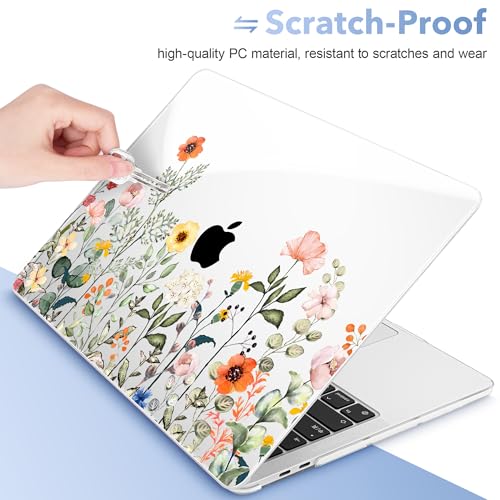 May Chen Case for MacBook Pro 13 inch M2 2023,2022,2021,2020 A2338 M1 A2251 A2289, Plastic Hard Shell Cover for MacBook Pro 13" with Touch Bar Fits Touch ID, Spring Flowers - color: Spring flowers