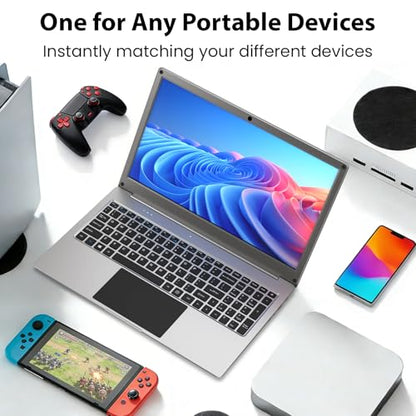 ELECROW 15.6 Inch Portable Monitor with Keyboard, Lapdock Display with Built-in Battery & RPi5 Adapter, 1080P FHD IPS USB C Computer Monitors Compatible with Raspberry Pi, PC, Phone, Mac, Game Console