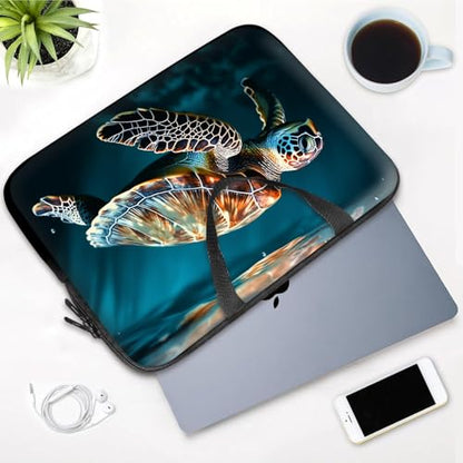 14 15 15.4 15.6 inch Laptop Handle Bag Computer Bag, Pouch Holder Notebook Sleeve Cover Soft Case Compatible for Dell,Lenovo,Toshiba HP, Asus Notebook-Lone Turtle - color: Lone Turtle