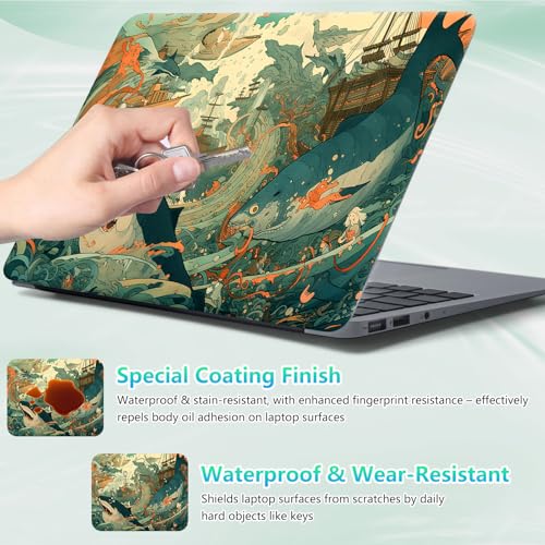 Laptop Skin Sticker Decal 12"-15.6" Universal Laptop/Notebook/Netbook Vinyl - Waterproof Scratch Resistant,Fits HP Dell Lenovo MacBook,2 Free Wrist Pads,Easy Apply & Remove,Cute Cartoon Shark - color: Cute Cartoon Shark
