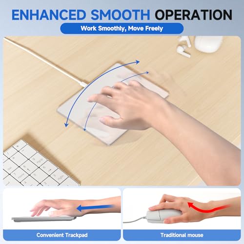 Wired Trackpad for Windows 10/11 – High-Precision Multi-Touch Portable Touchpad Mouse with Multi-Gesture, Ultra-Slim Aluminum Design, Compatibility for PC, Laptop, and Desktop Computers - color: White