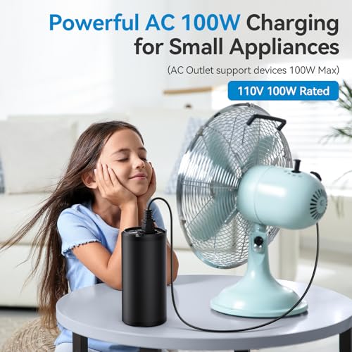 Portable Power Station With AC Outlet, 27000mAh Battery, 100W AC, 65W PD | Compact Portable Power For Camping, Travel, Home Backup And Outdoor Activities With 4 Charging Ports
