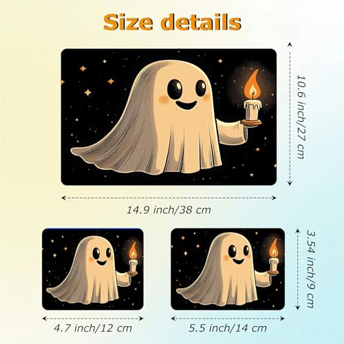 Universal Laptop Skin Sticker with 2 Wrist Pad Decals, 3-Piece Removable Vinyl Laptop Cover, Candle Ghost Waterproof Anti-Scratch, Easy-Trim Fit for 13.3" 14" 15.6" Laptops - color: Candle Ghost