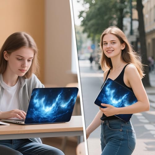 Universal Laptop Skin Sticker Decal, 12"-15.6" Aesthetic Vinyl Wrap, Cosmic Nebula Ocean Waves Waterproof Notebook Cover Art Protector for MacBook HP Dell Lenovo, Fits 13" 14" 15" 15.6" - color: Cosmic Nebula Ocean Waves