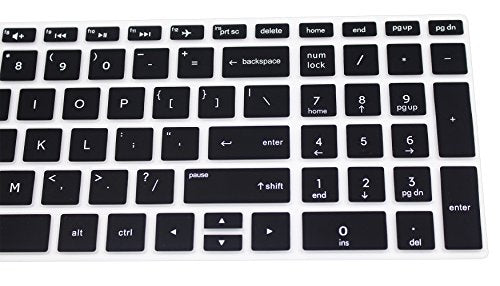 Silicone Keyboard Cover Skin Compatible for 15.6" HP Pavilion x360 15-br075nr, Pavilion 15-cc 15-cb Series 15-cc010nr 15-cb010nr, HP Envy x360 15m-bp 15m-bq Series, HP Envy 17.3" 17m-ae011dx (Black) - color: Black