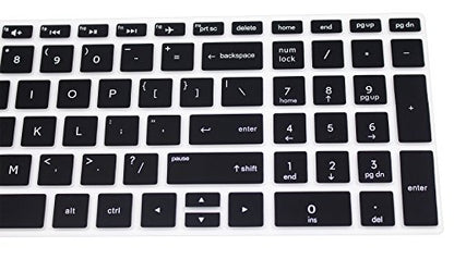 Silicone Keyboard Cover Skin Compatible for 15.6" HP Pavilion x360 15-br075nr, Pavilion 15-cc 15-cb Series 15-cc010nr 15-cb010nr, HP Envy x360 15m-bp 15m-bq Series, HP Envy 17.3" 17m-ae011dx (Black) - color: Black