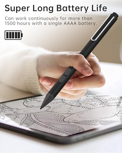 Uogic Pen for Microsoft Surface, 90-Day Battery Life, Smooth Writing, Palm Rejection, 1024 Levels Pressure, Flex & Soft HB Nib, for Surface (Pro, Studio, Book, Laptop, Go) - color: Black