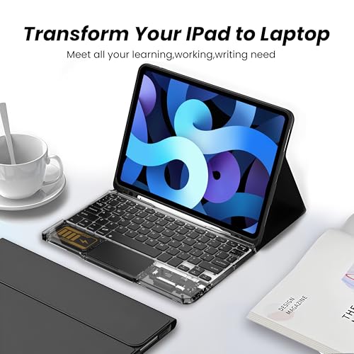 Ultra-Slim Bluetooth Keyboard with Touchpad, Wireless RGB Backlit, Portable Rechargeable Keyboard for iPad, Tablet, Laptop, Windows, Android, macOS Devices
